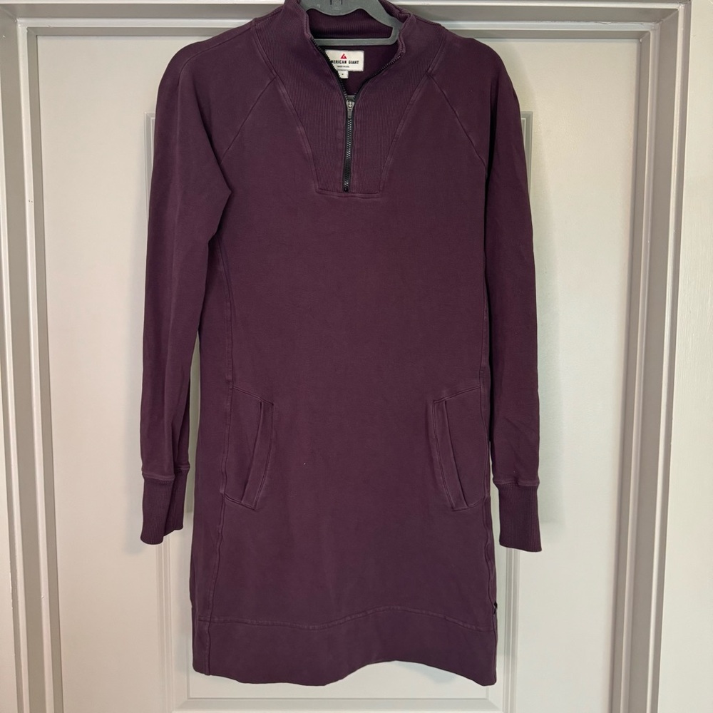 American Giant Dress Womens Small Pullover Long Sleeve High Neck Sweater Dress